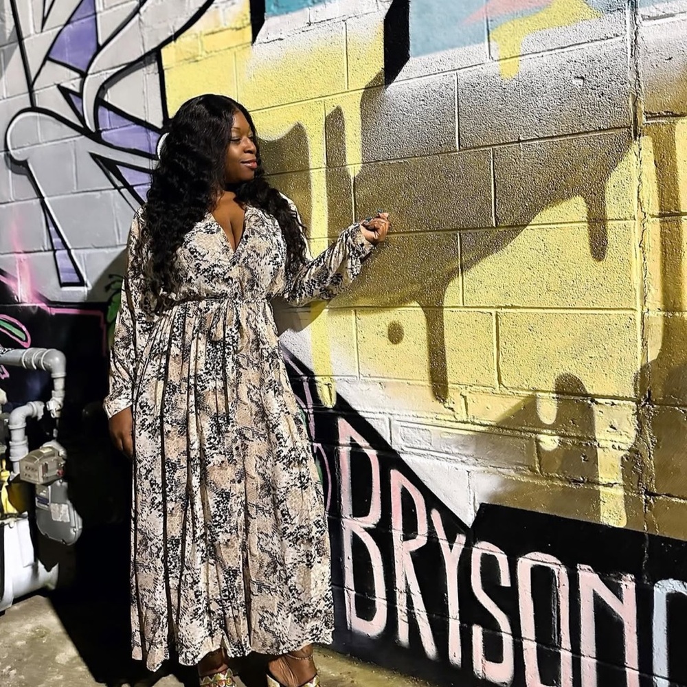 🪷Elegant Cream and Black Women's maxi Dress🪷